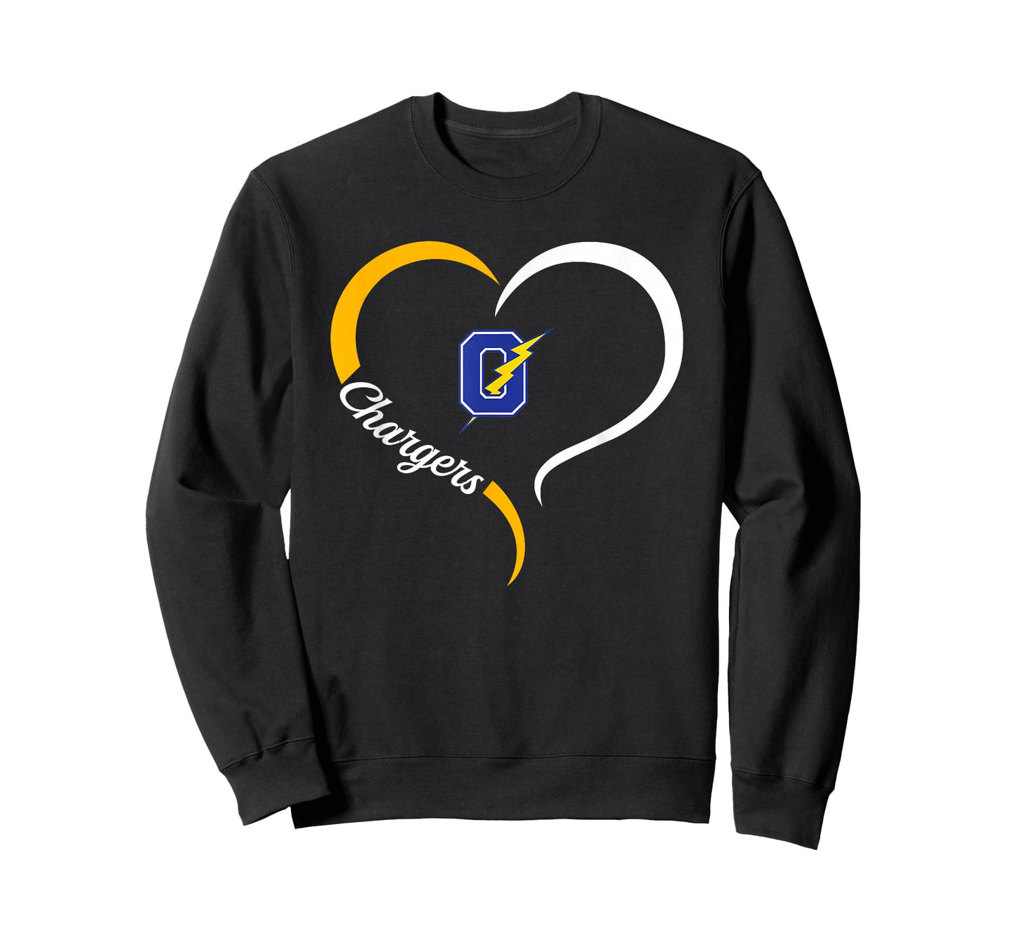 Oxford Chargers Logo Half Heart Slogan HS T-Shirt