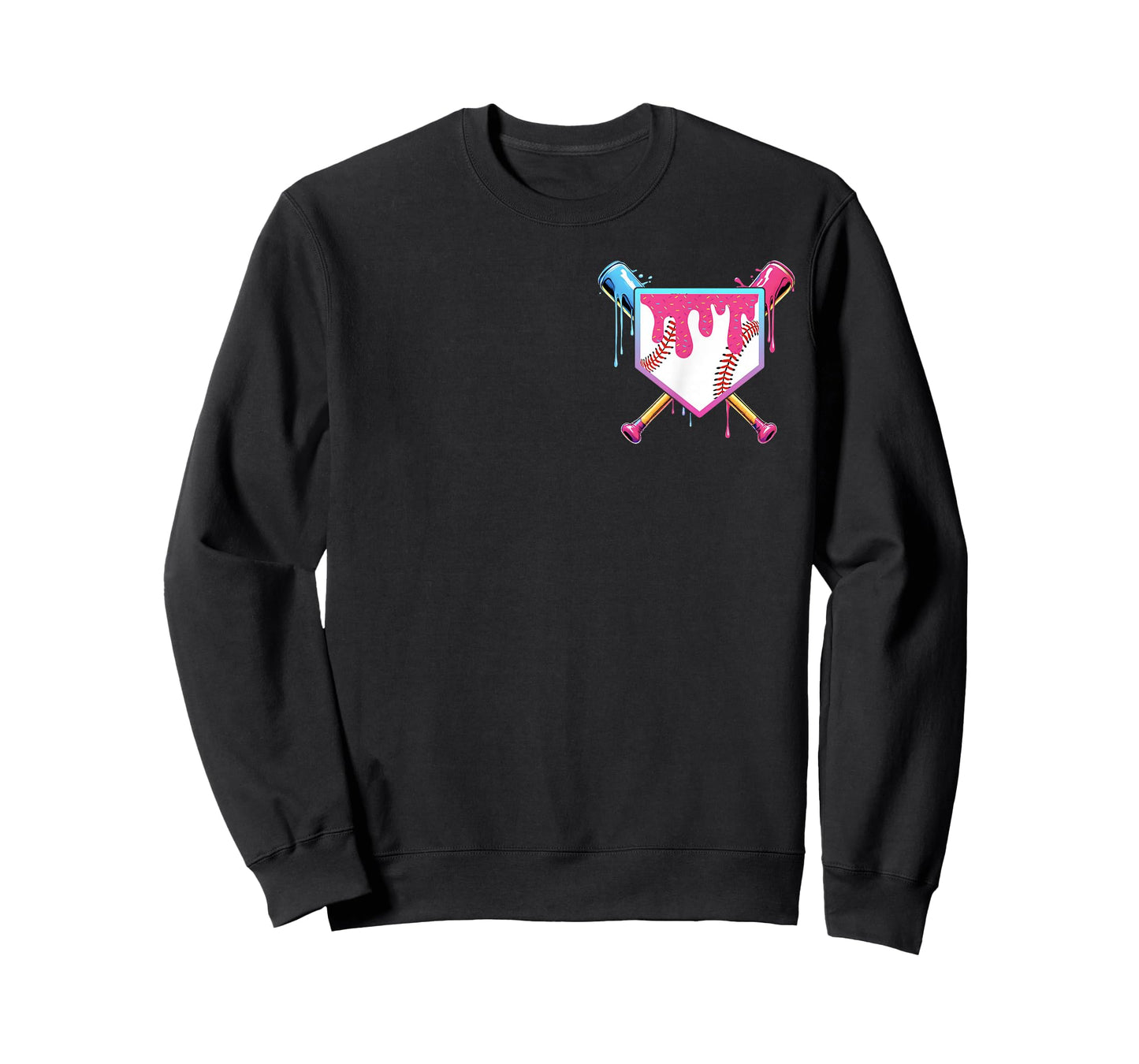 Baseball Drip For Boys Home Plate Ice Cream Drip Youth T-Shirt
