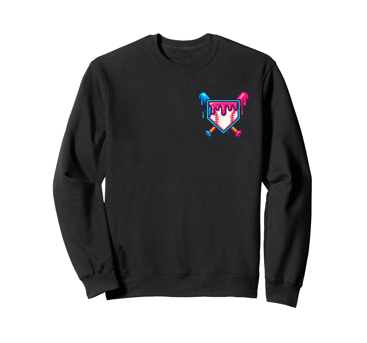 Baseball Dripping Ice Cream Drip Home Plate Baseball Player T-Shirt