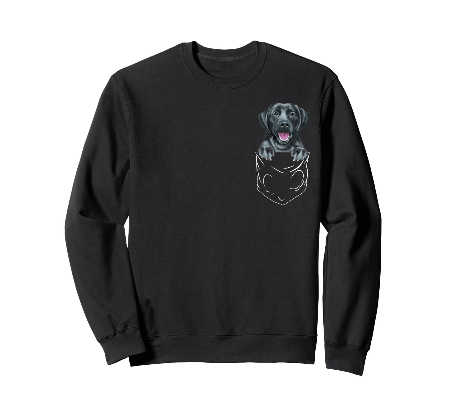 Dog In Pocket Black Labrador Retriever Funny Dog Lover Men Women Kids T-Shirt