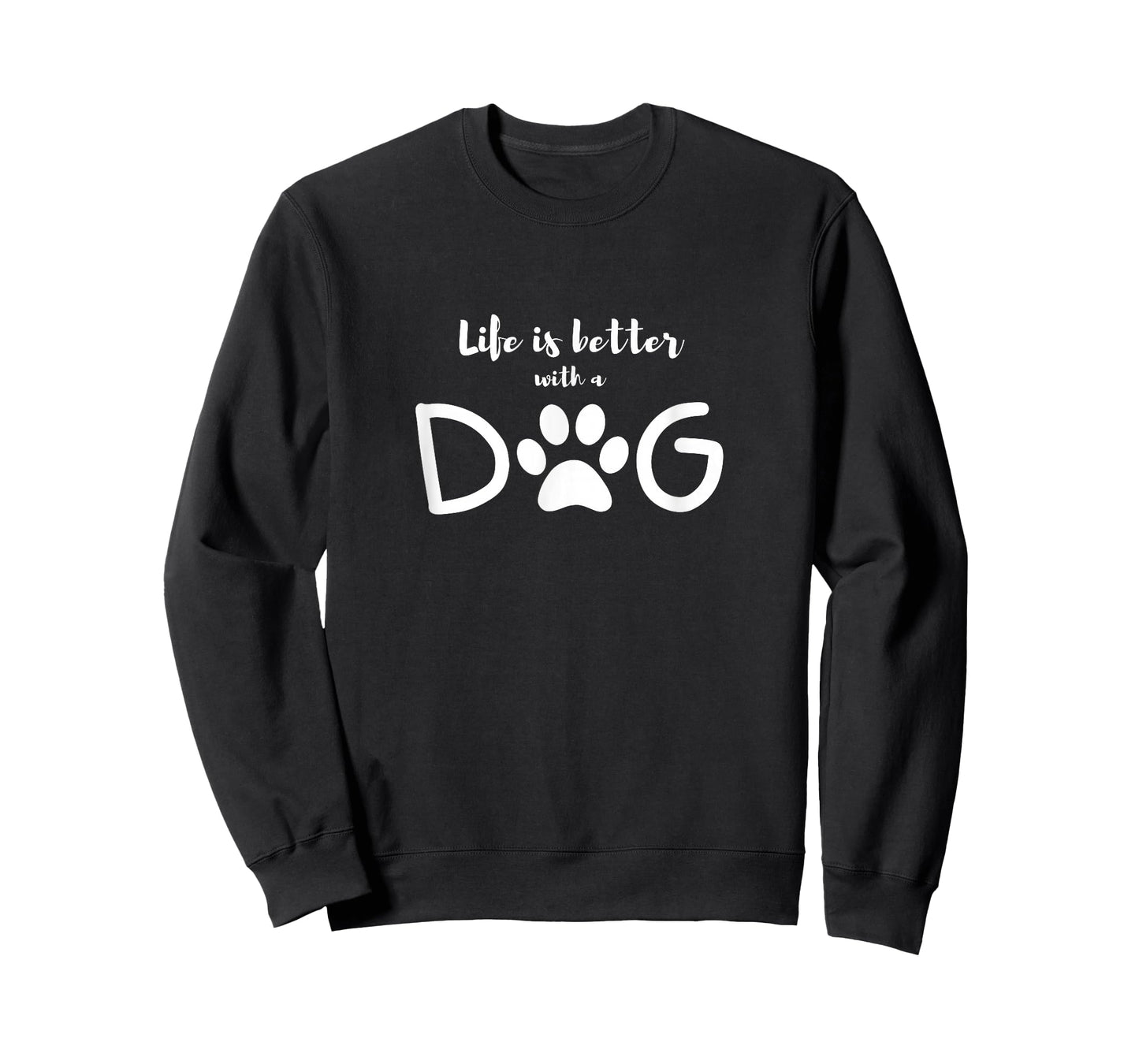 Culture Bloc Dog Lover, Life is Better with a Dog Unisex-Adults Black Small T-Shirt