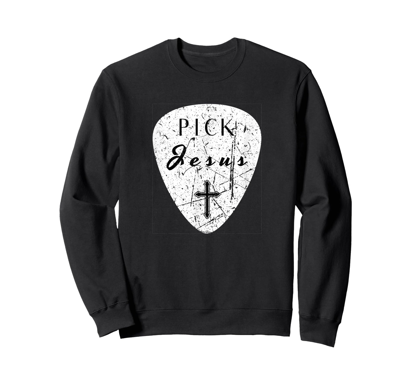 Retro Guitar Pick Pun Pick Jesus Cross Worship Leader Music T-Shirt
