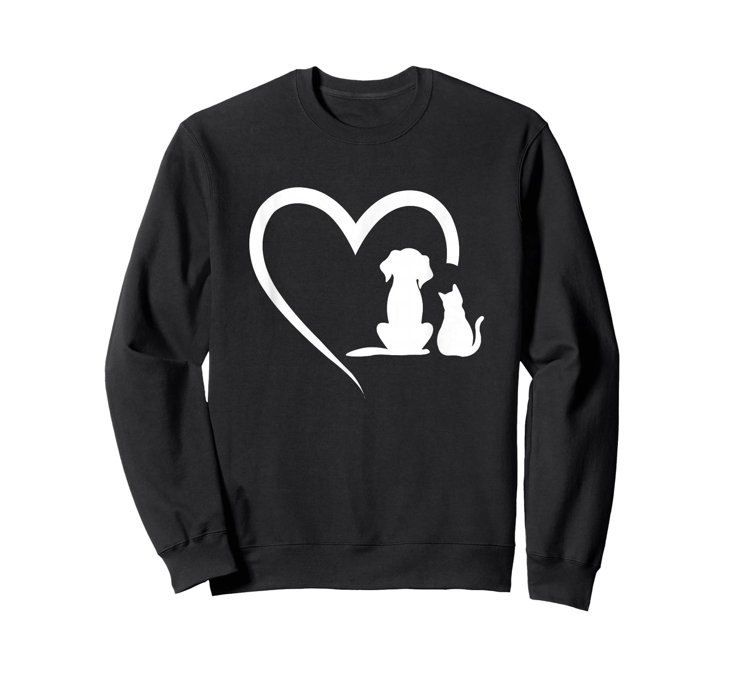 Dog Puppy and Baby Cat Heart - Animal Dog & Cat Heart T-Shirt Small