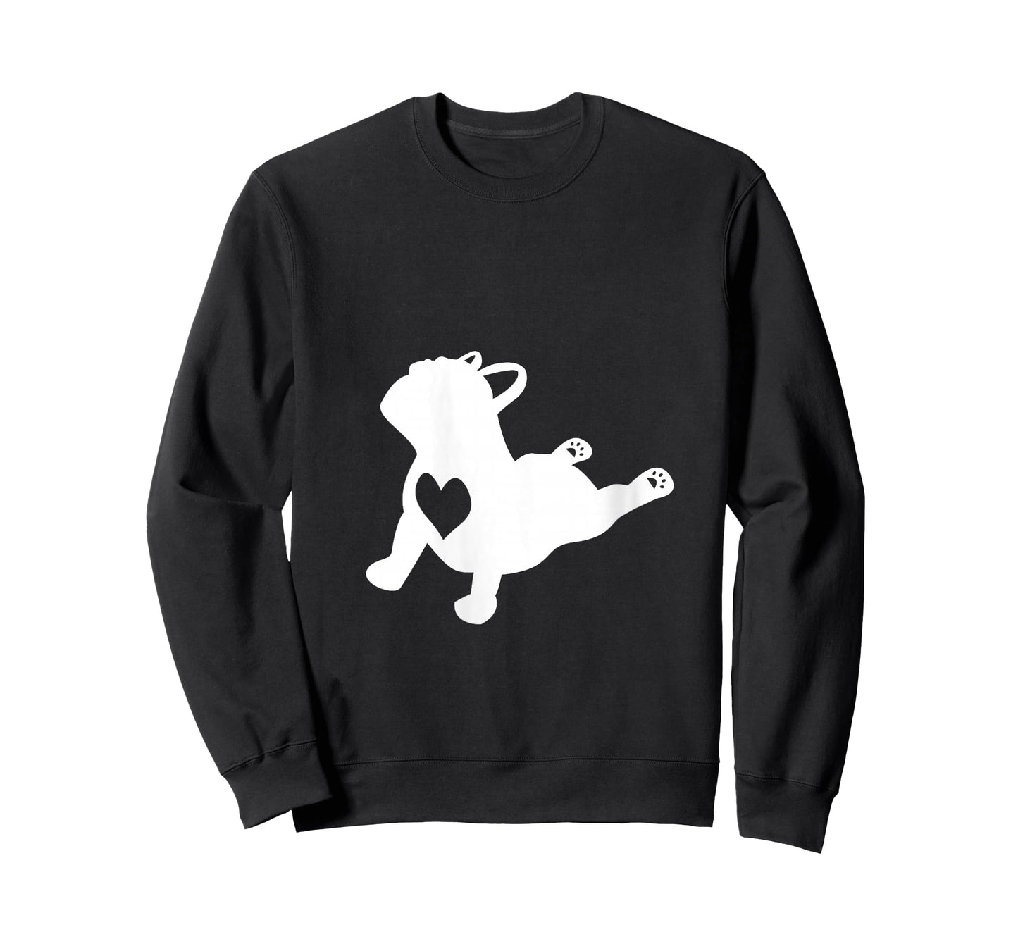 Womens French Bulldog Yoga Pose Love Heart Frenchie V-Neck T-Shirt
