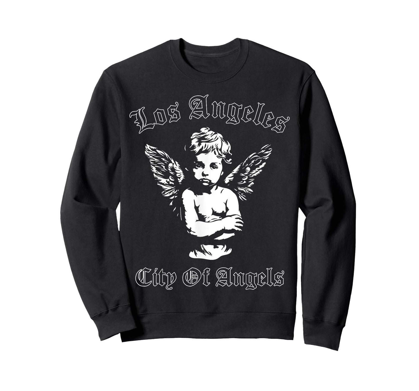 Los Angeles OG Chicano Angel LA California T-Shirt, Small, Black