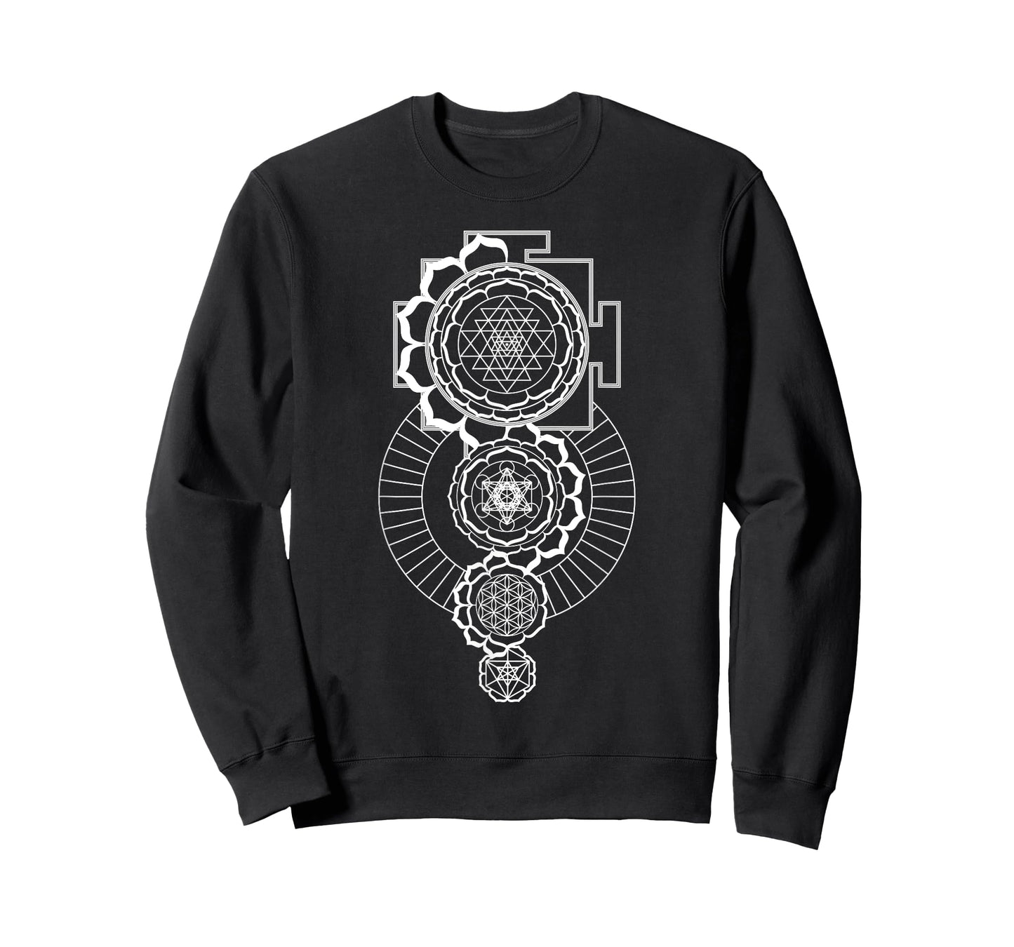 Sri Yantra Metatron's Cube Flower Of Life Merkaba Sacred T-Shirt