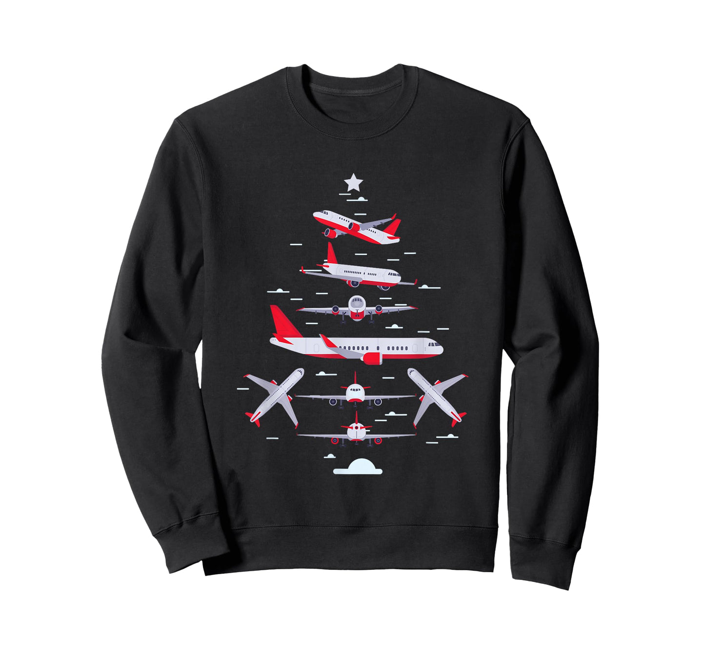 Airplane Christmas Tree Pilot Merry Christmas Xmas Tree T-Shirt
