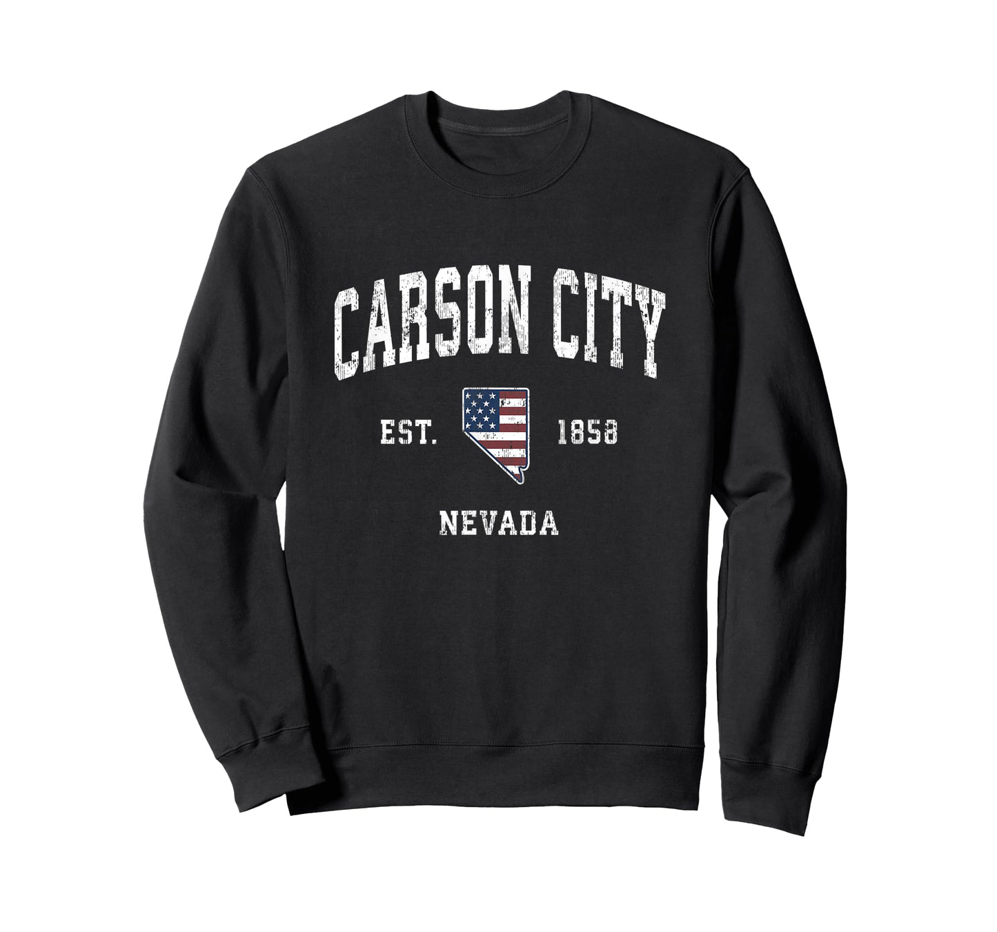Carson City Nevada NV Vintage American Flag Sports Design Women Kids Men T-Shirt