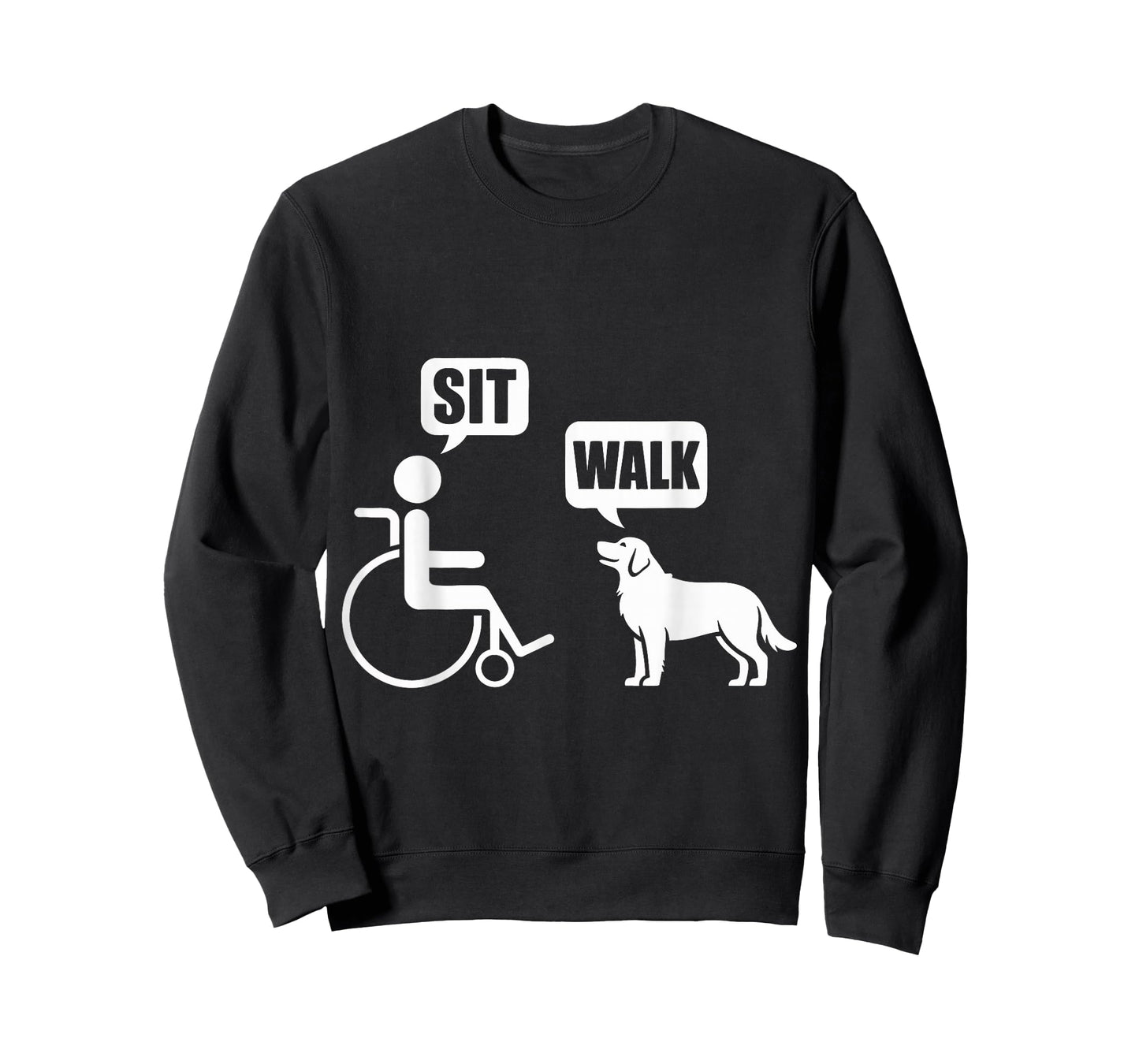 Wheelchair Dog Funny Humor Sit Walk Joke Disability T-Shirt