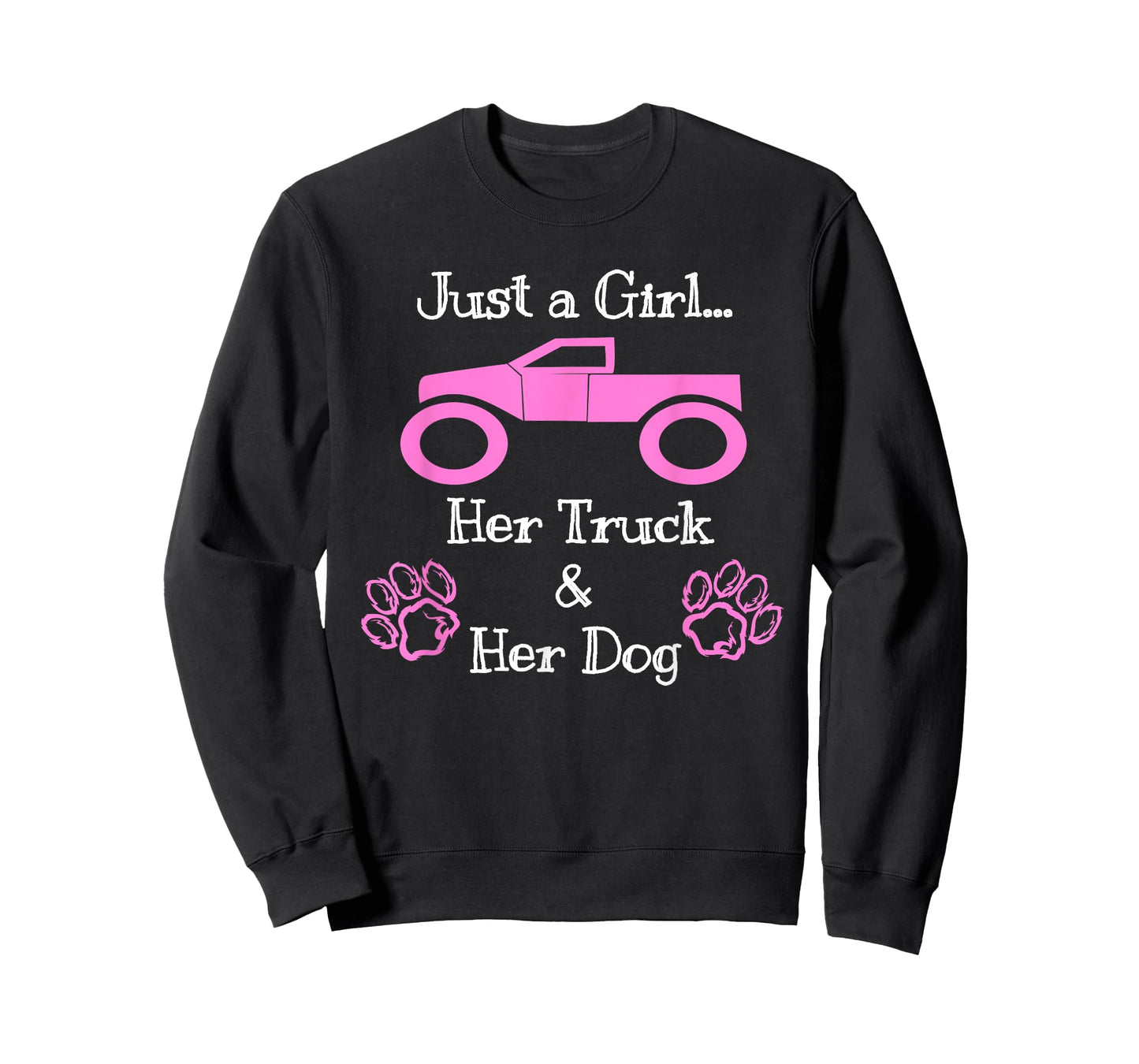 Just a Girl Her Dog and Her Truck Pink T Shirt