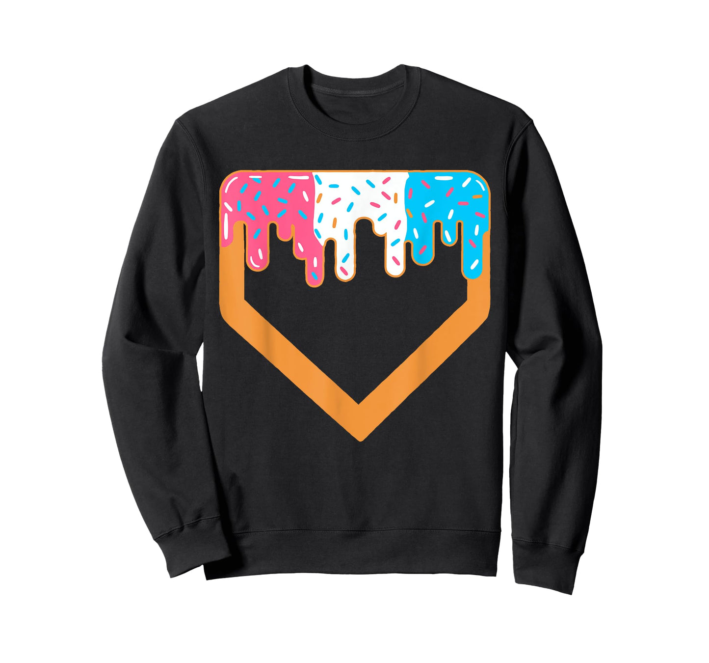Baseball Home Plate Dripping Ice Cream Drip Youth Boys T-Shirt