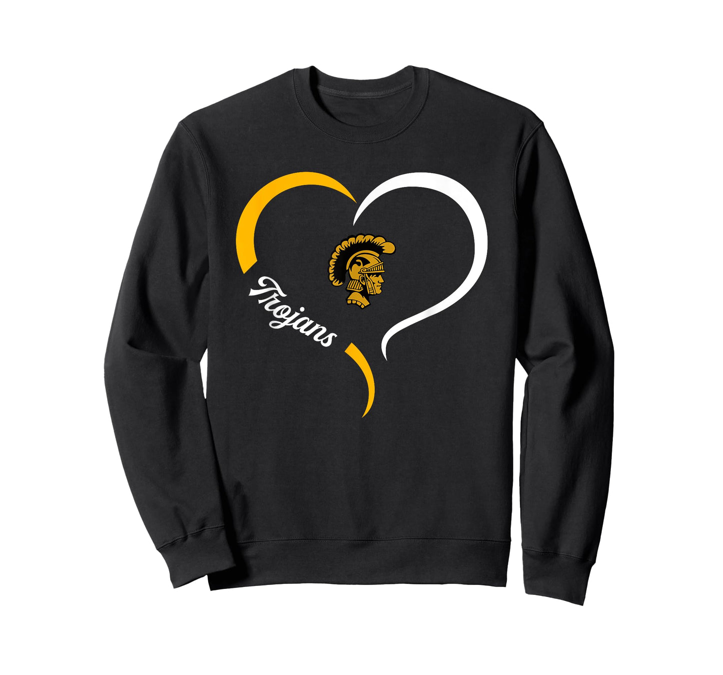 Carrollton Trojans Logo Half Heart Slogan HS T-Shirt