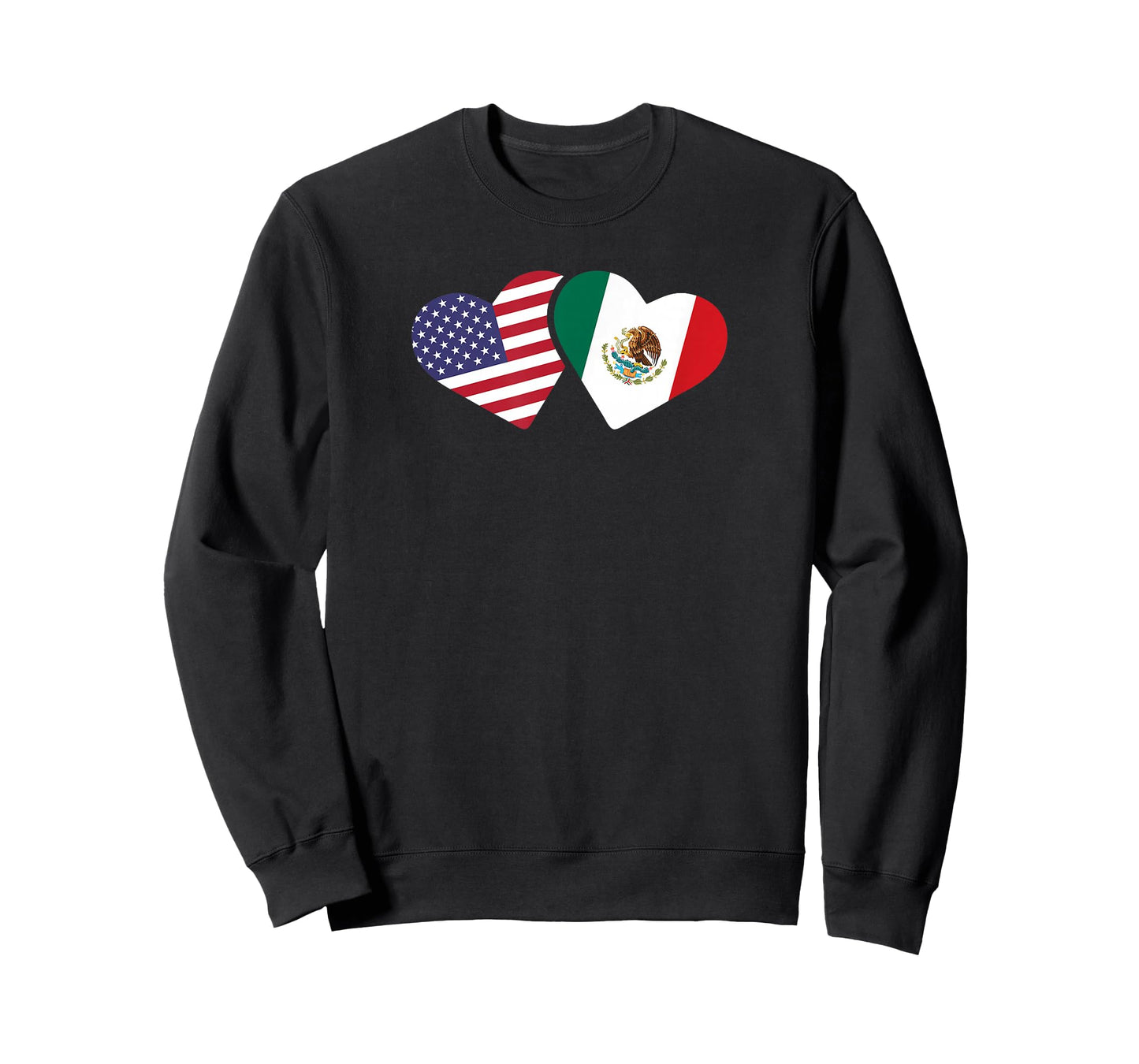 Mexico USA Flag T Shirt Heart Mexican American Love T-Shirt