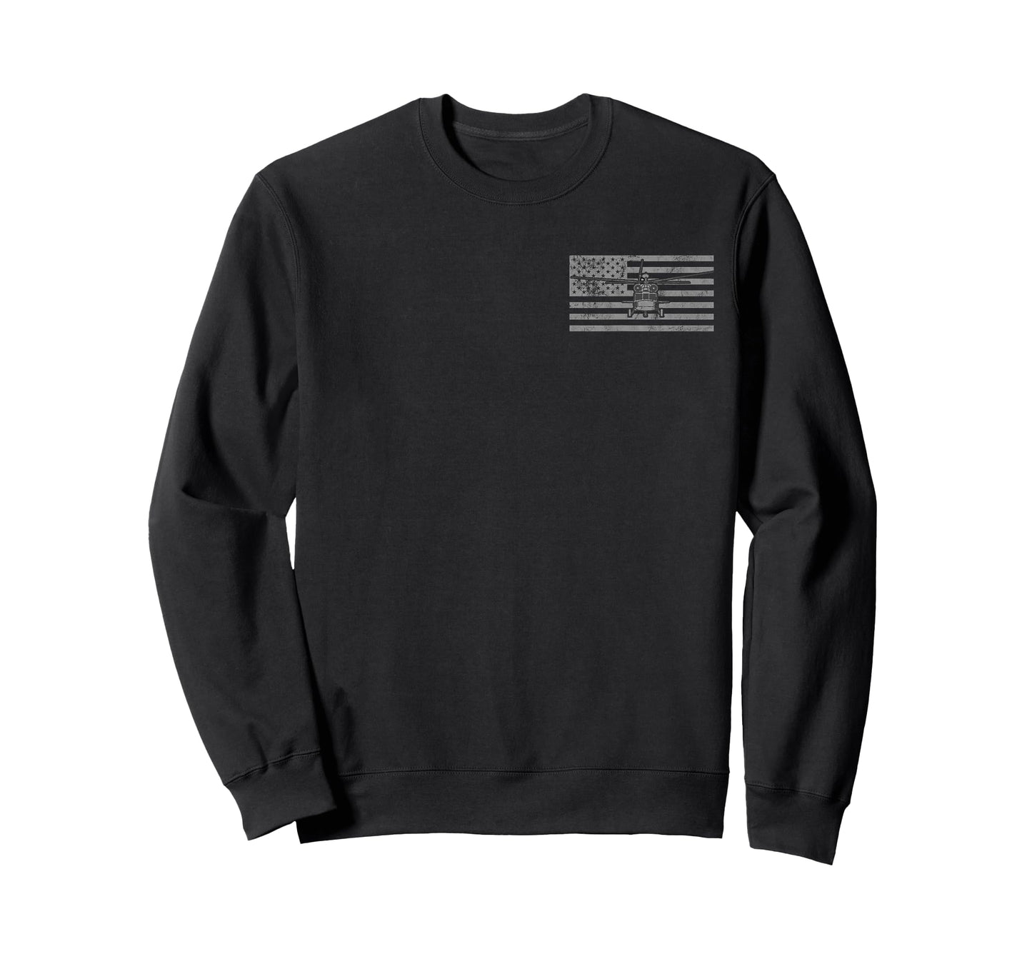 UH-60 Black Hawk Helicopter Vintage Flag 2-Sided Tee T-Shirt
