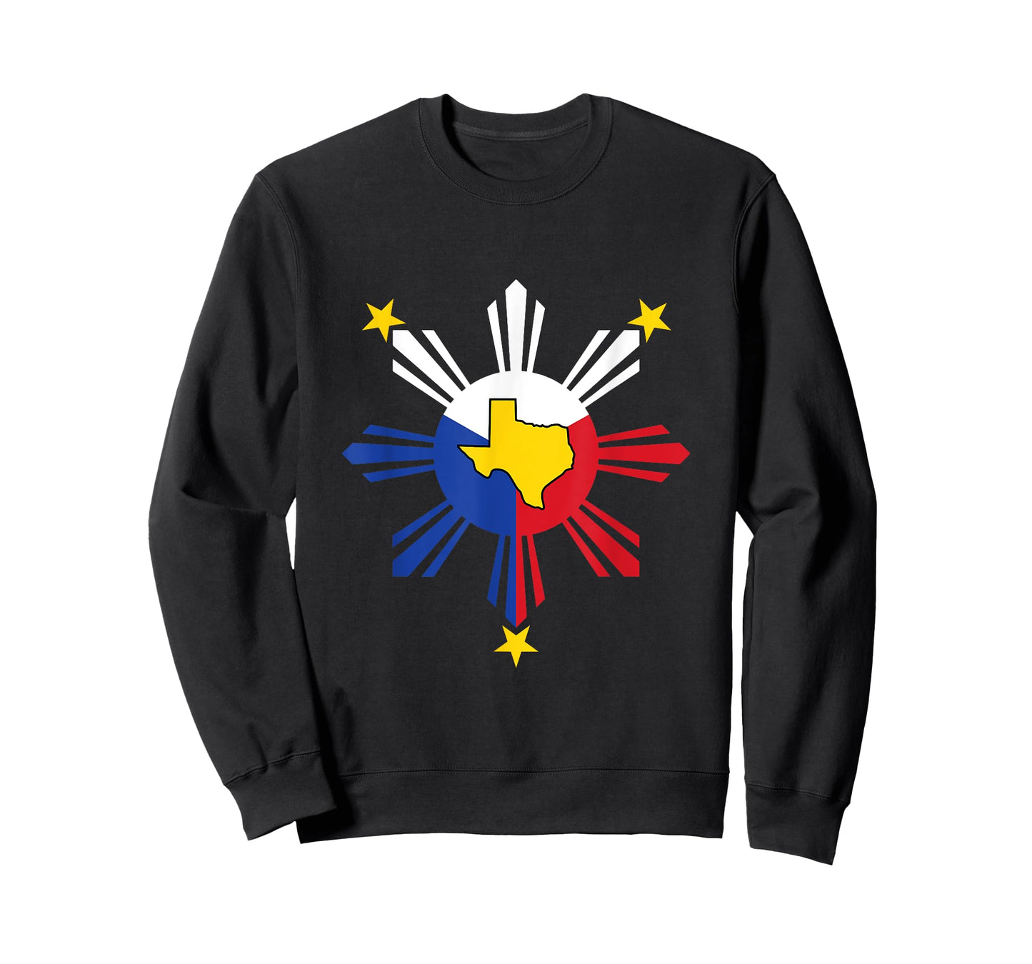 Texas Map in Philippines Sun Filipino Roots Texan T-Shirt