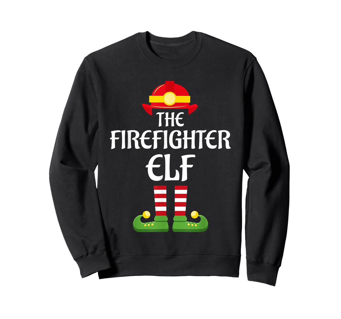 Firefighter Elf Family Matching Group Christmas Fireman T-Shirt