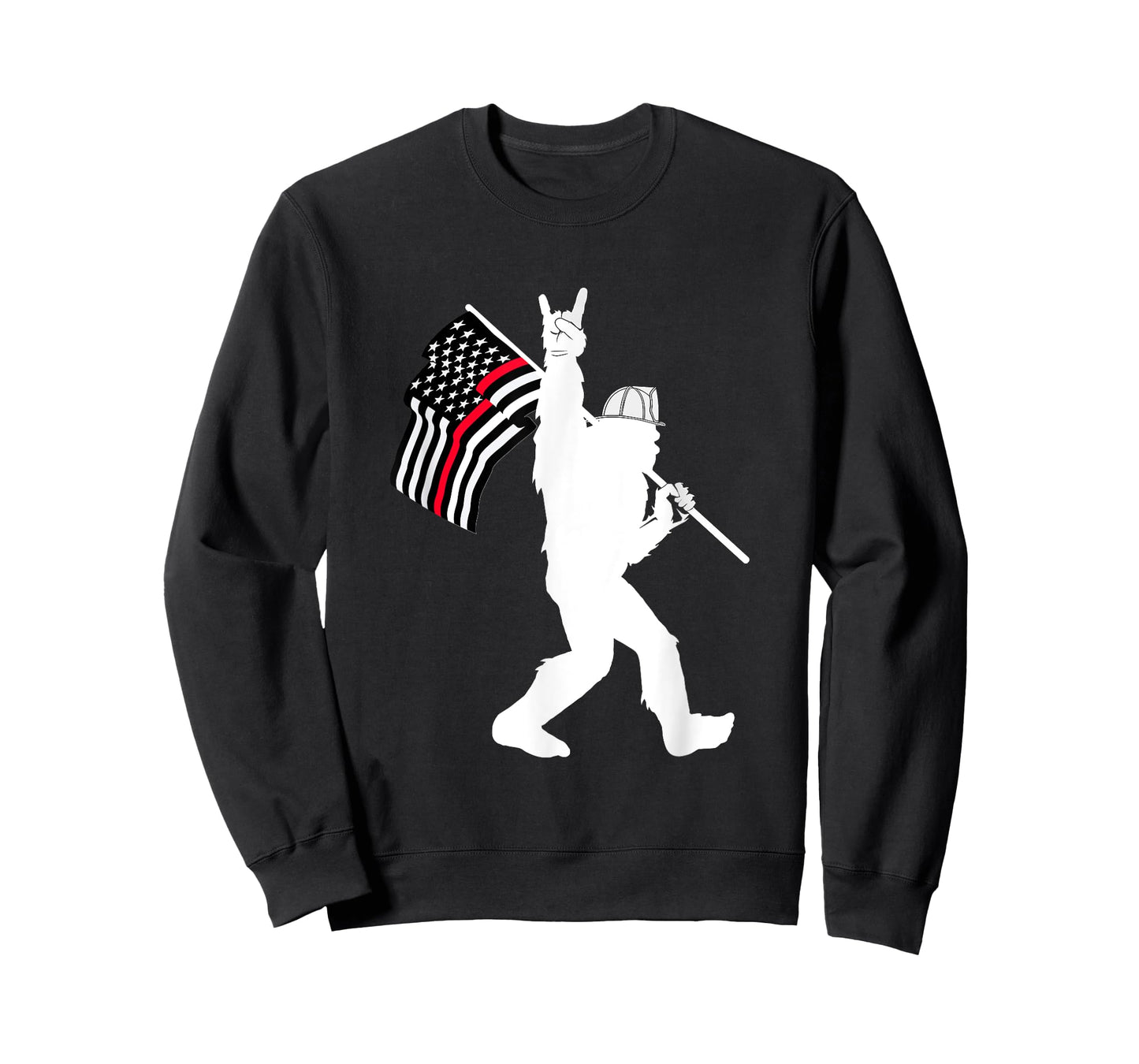 Bigfoot Firefighter Thin Red Line Flag for Dad and Mom T-Shirt