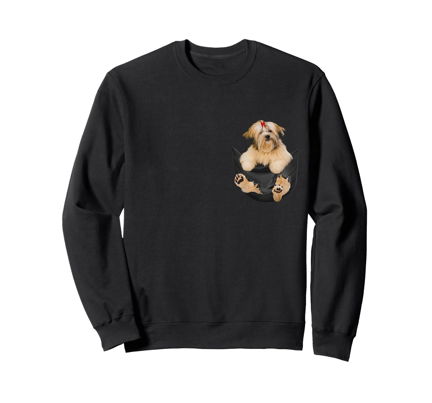 Dog Lovers Gifts Lhasa Apso In Pocket Funny Dog Face Men Women Kids T-Shirt
