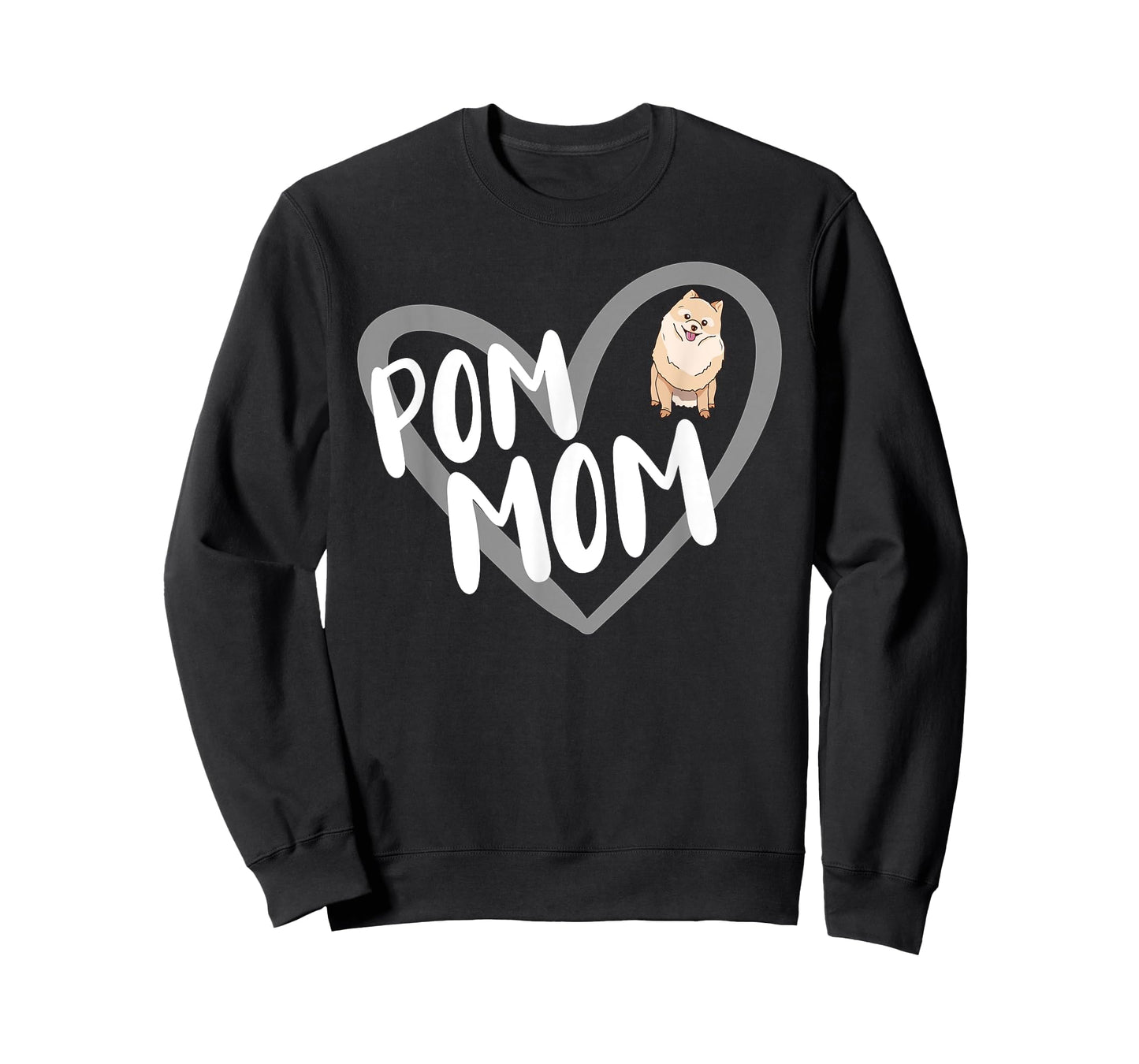 Pom Mom Heart Funny Pomeranian Owner Dog Lover T-Shirt