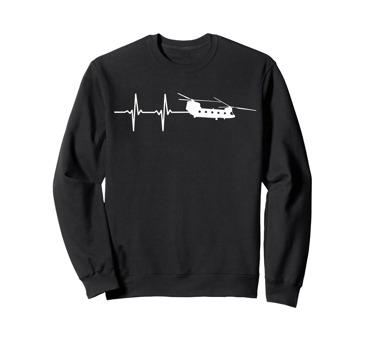 EKG Heartbeat CH-47 Chinook Military Helicopter Shirt T-Shirt