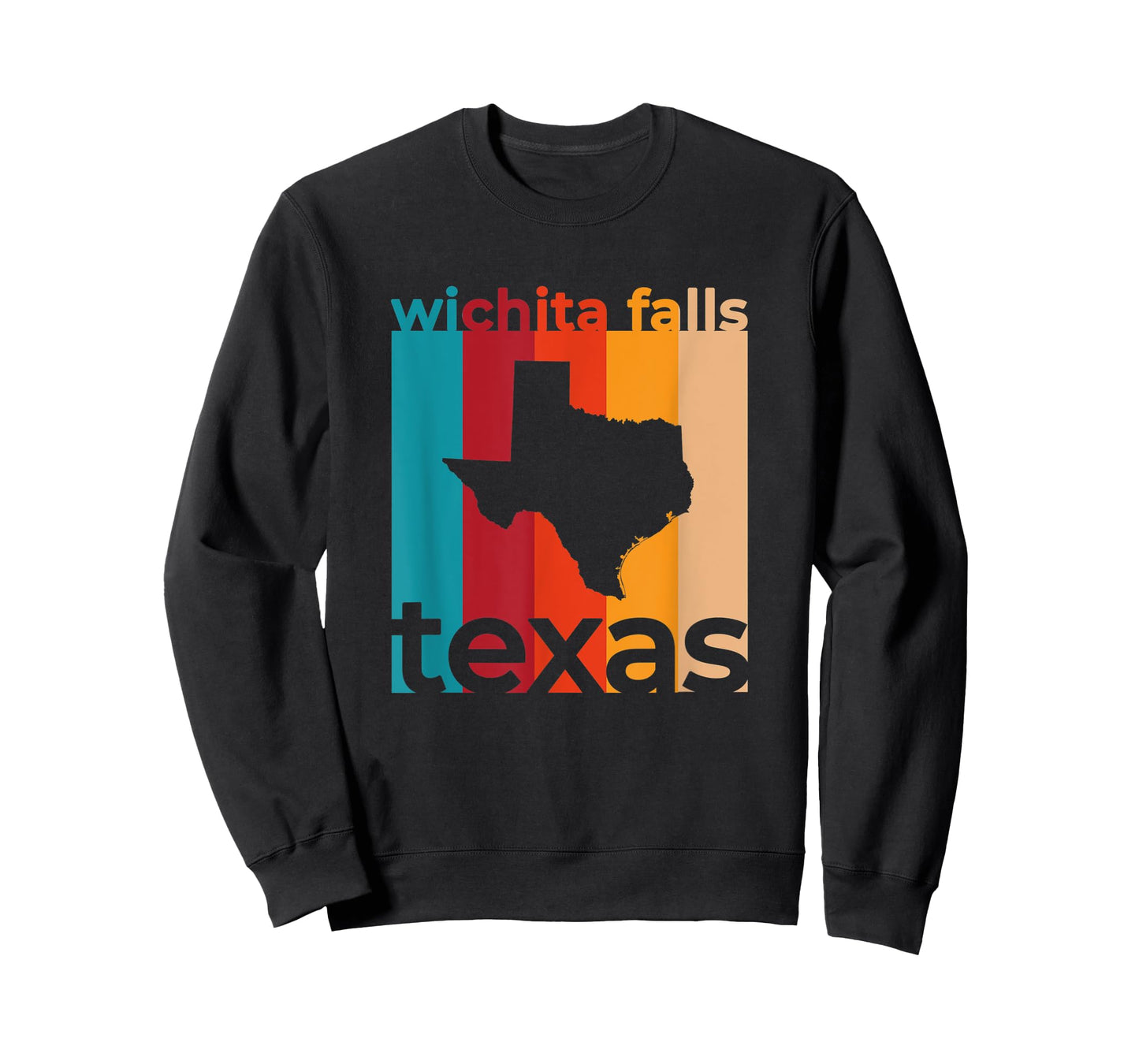 Wichita Falls Texas Vintage TX Retro Repeat Cutout T-Shirt