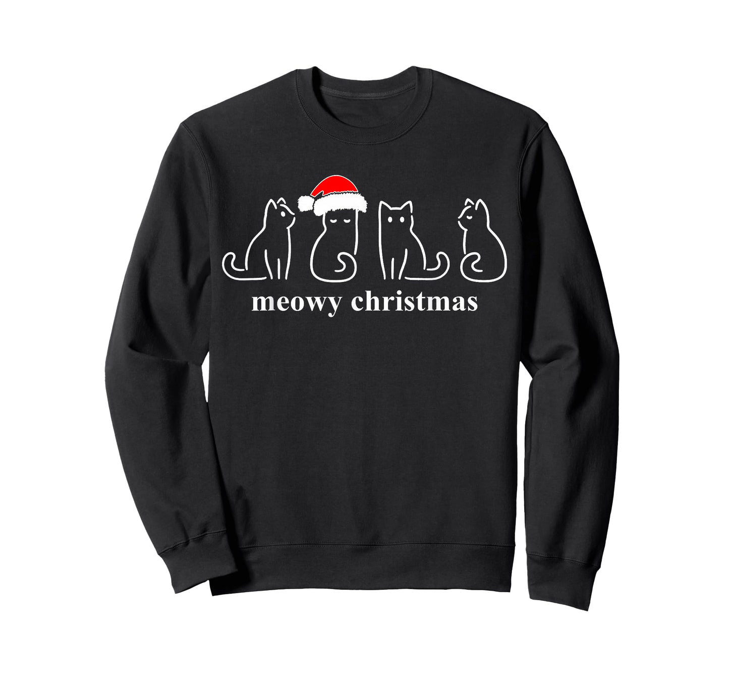 Meowy Catmas Cat Christmas Cute Kitten Cats Santa Hat Xmas T-Shirt