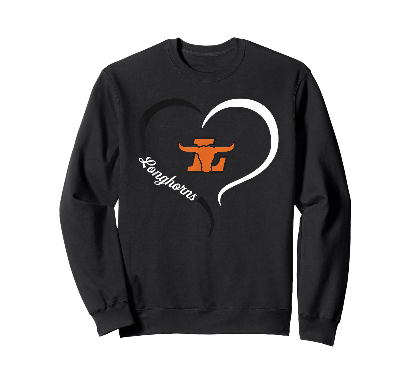 Lanier Longhorns Logo Half Heart Slogan HS T-Shirt