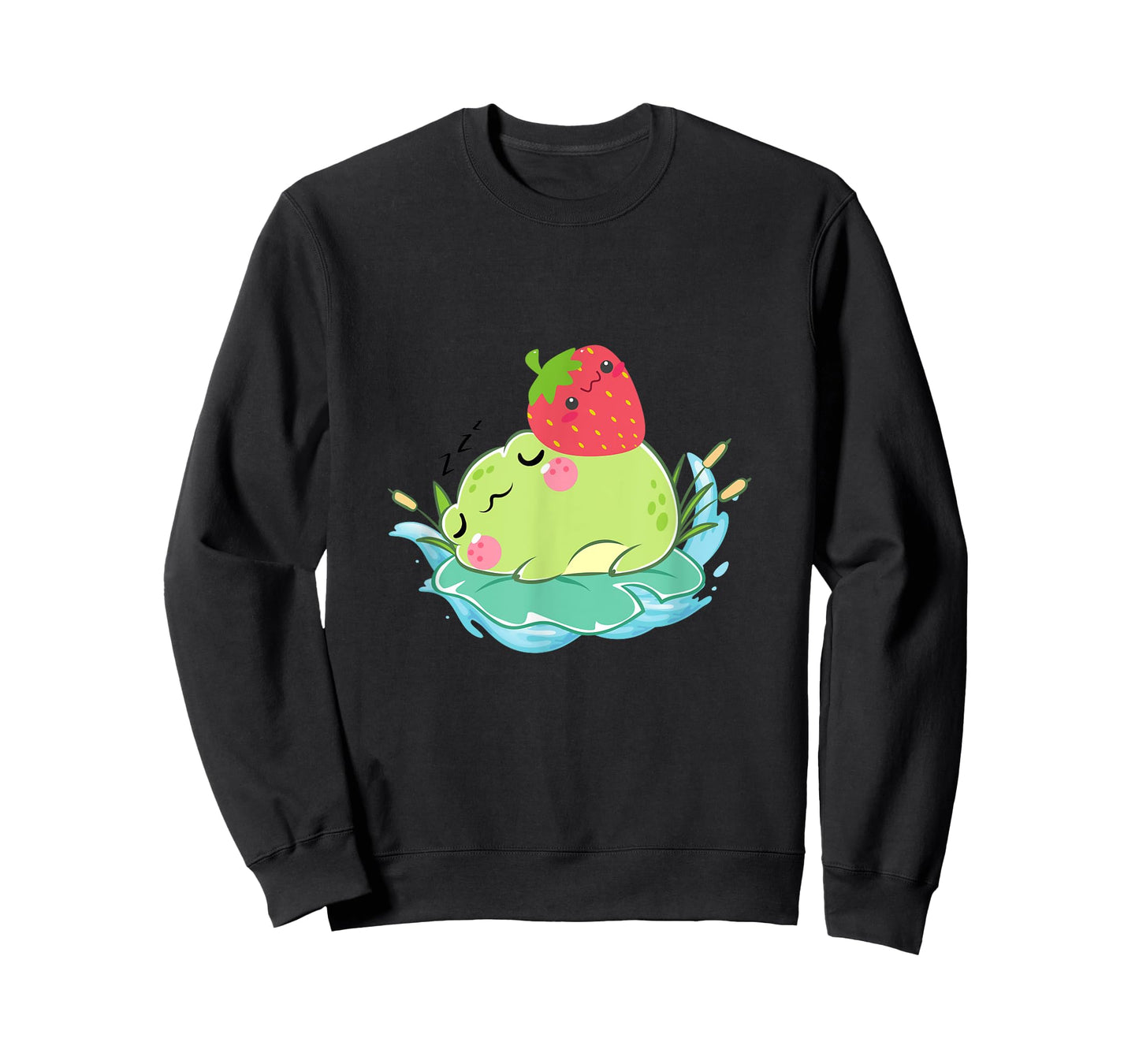 Kawaii Cute Frog With Strawberry Frog Lover T-Shirt