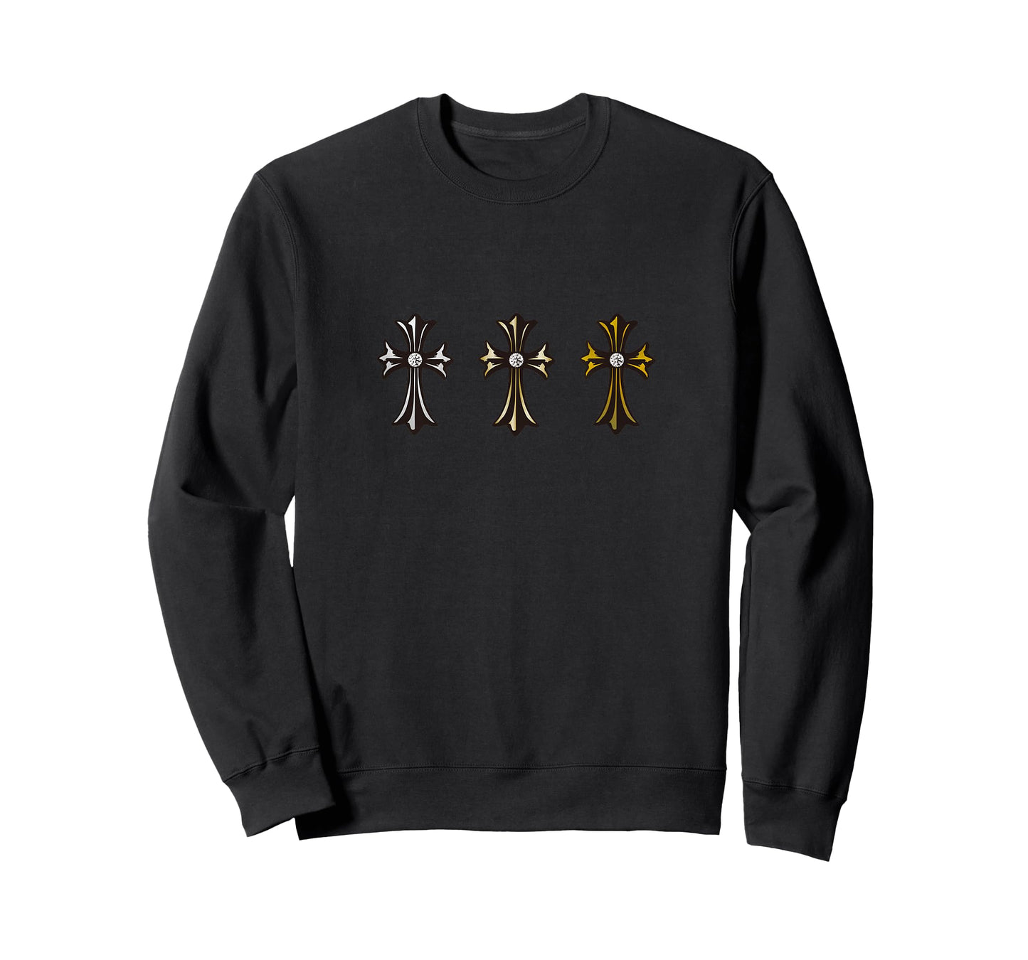 The Diamonds Cross Gold Silver Bronze T-Shirt