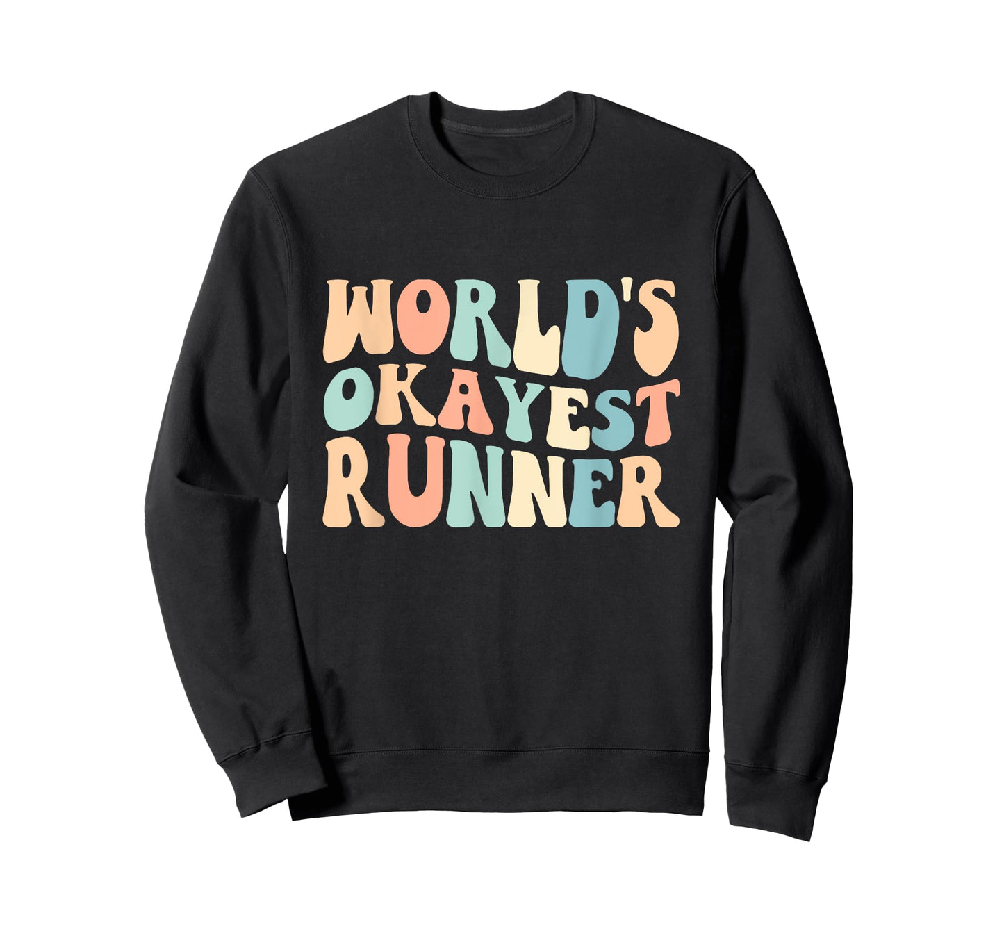 Groovy Retro Vintage Worlds Okayest Runner Running Lover T-Shirt