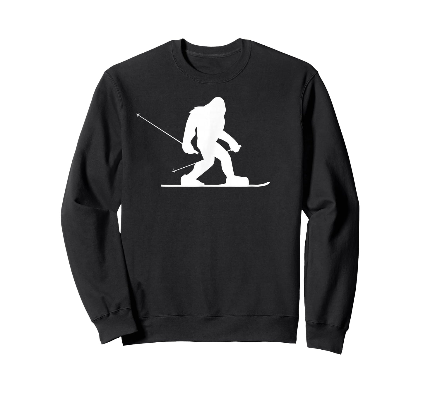 Skiing Bigfoot Shirt, Funny Cute Sasquatch Ski Winter Gift T-Shirt