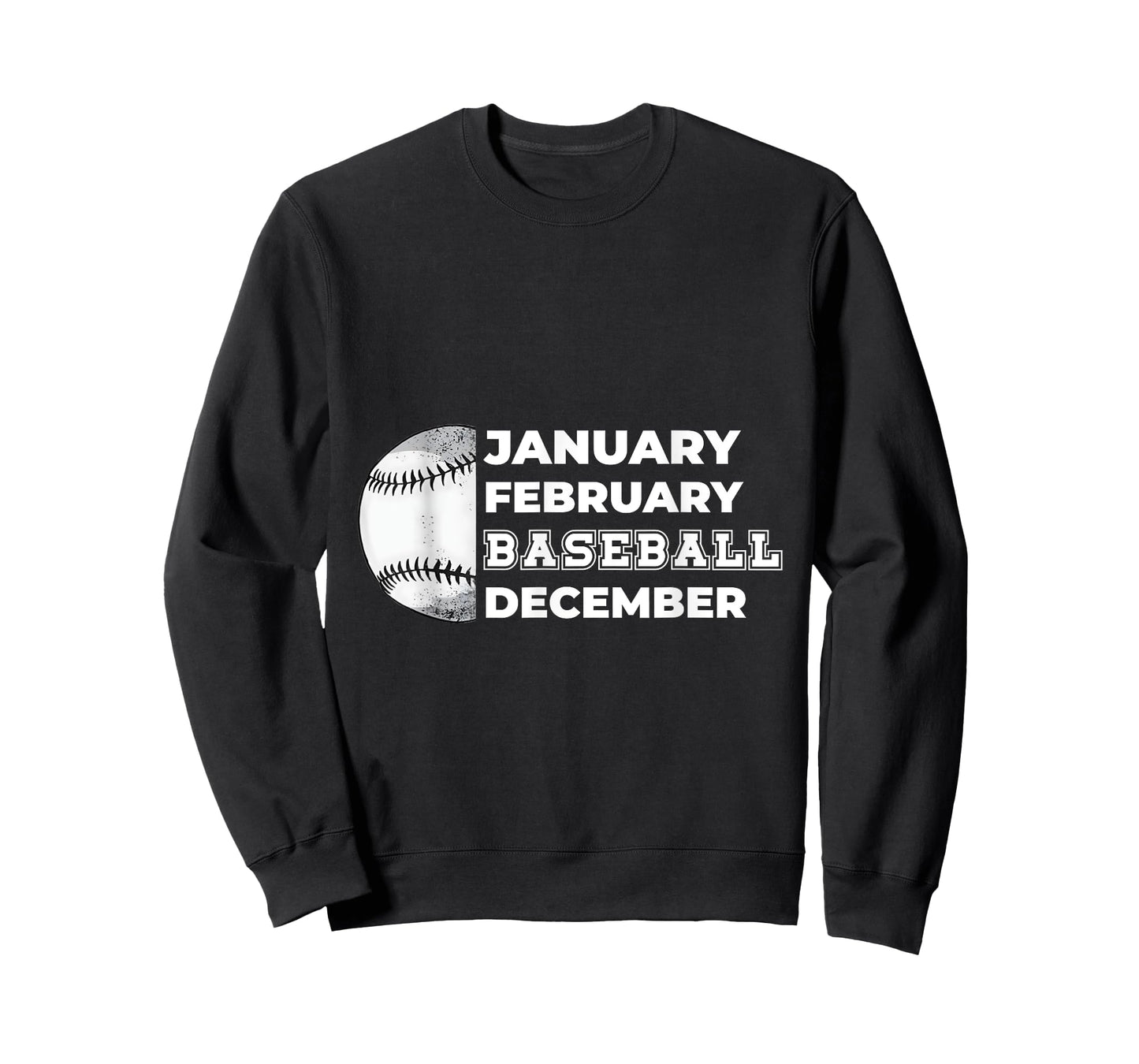 January February Baseball December - Year Round Baseball Fan T-Shirt