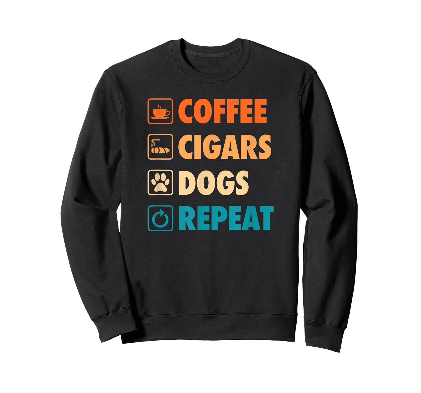 Coffee Cigars Dogs Repeat Life Simple Basic Icons T-Shirt
