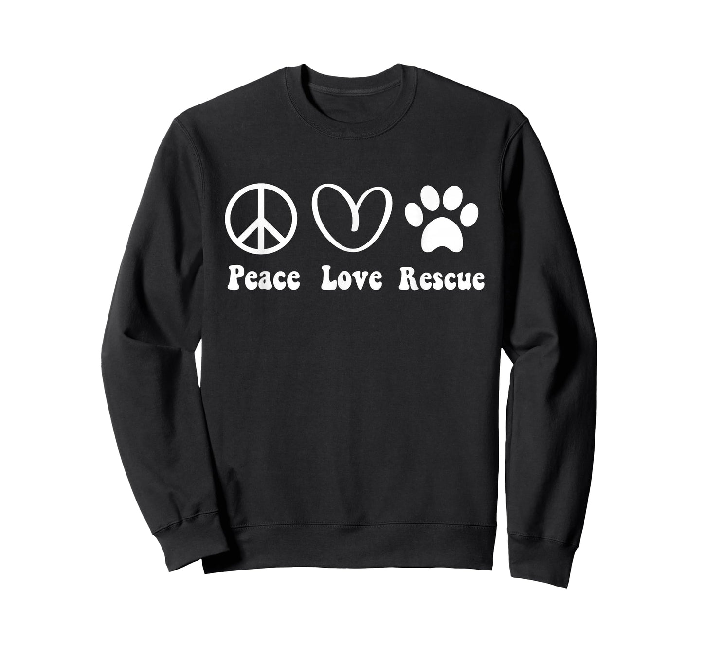 Animal Rescue Gifts Men Women Kids Peace Love Adopt Dog Cat T-Shirt Small