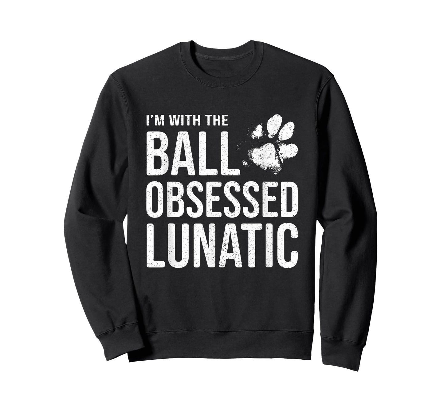 I'm with the Ball Obsessed Lunatic - Funny Dog Lover Slogan T-Shirt for Men Women