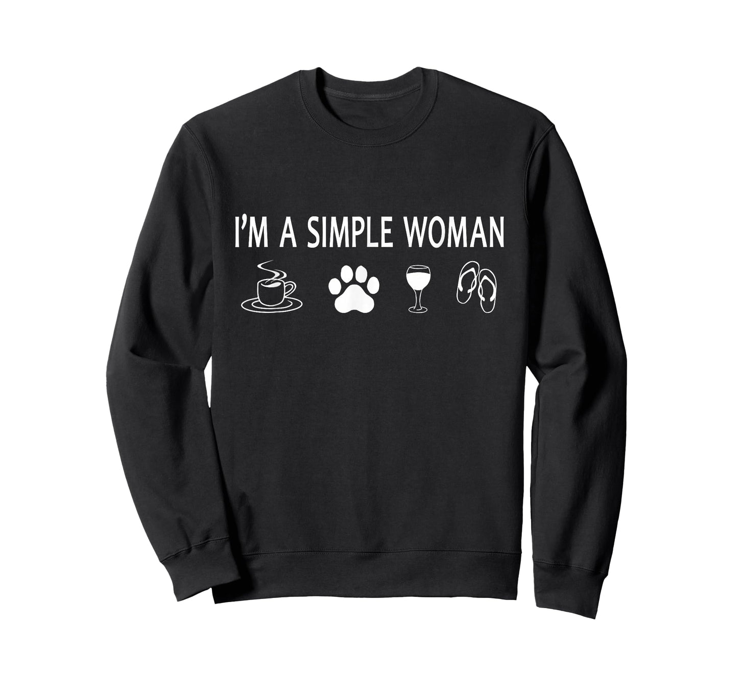 Cute I'm A Simple Woman Coffee Dog Paw Wine And Flip Flops T-Shirt