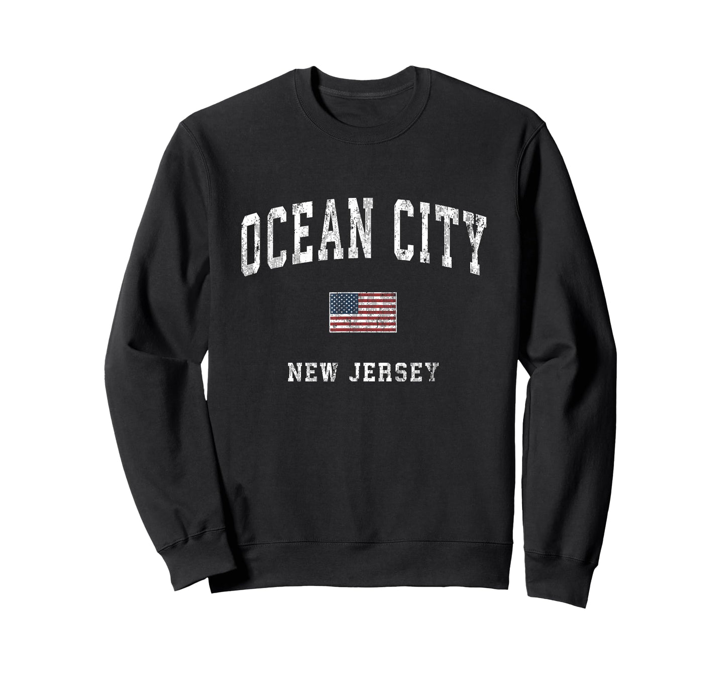 Ocean City New Jersey NJ Vintage American Flag Sports Design T-Shirt
