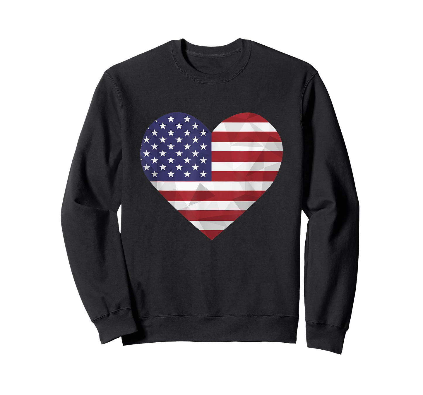 I Love United States of America Flag Heart Low Poly American T-Shirt