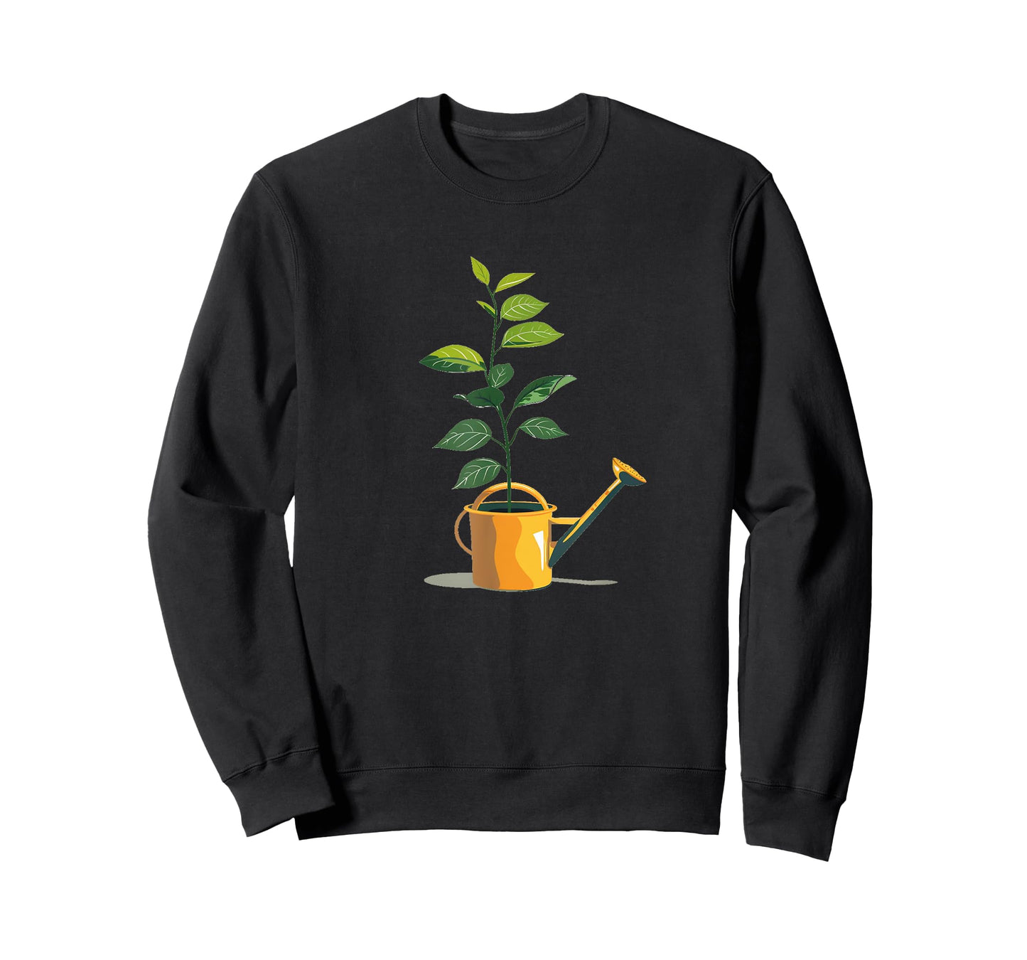 Potted Plant and Watering Can Graphic for a Cozy Garden T-Shirt