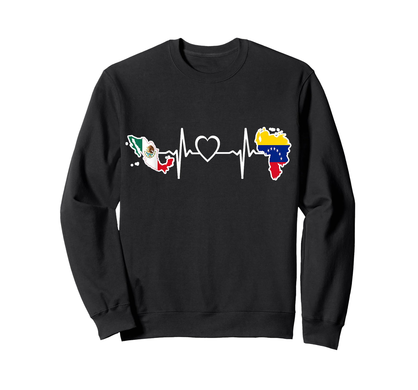 Mexico Venezuela Flag - Mexican Venezuelan HeartBeat T-Shirt