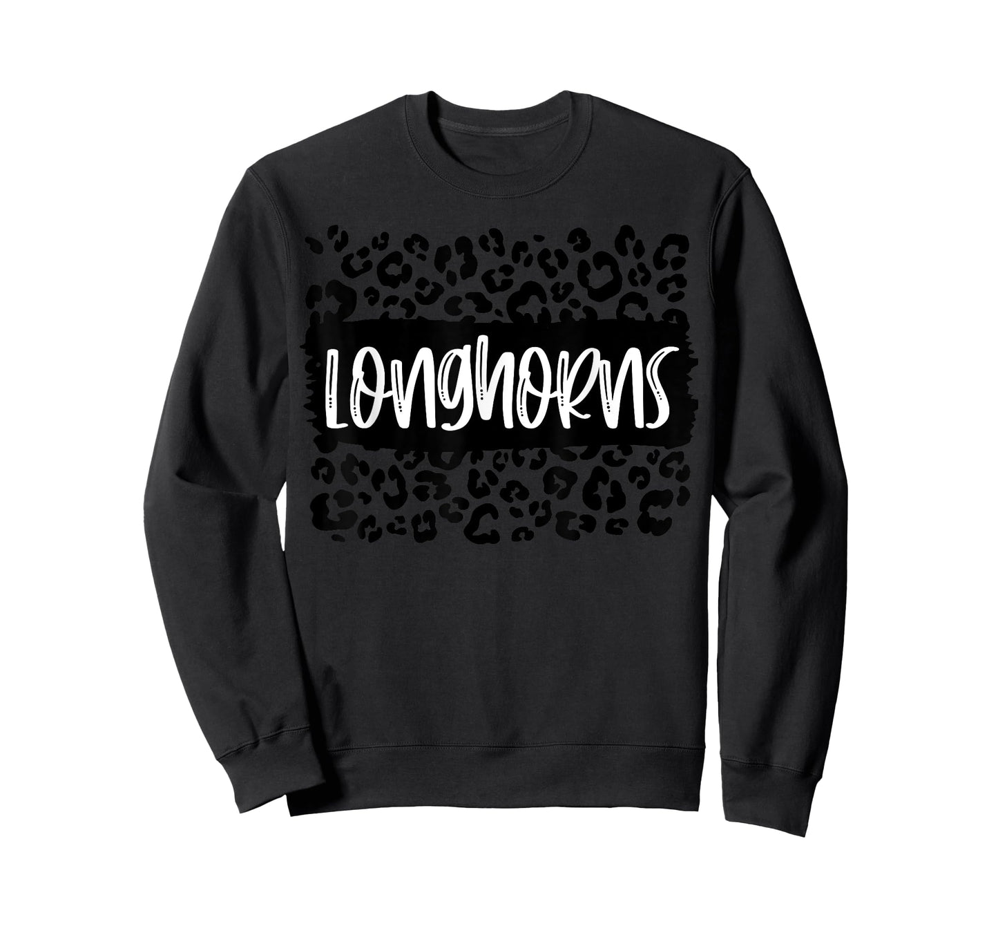 Longhorns Team Mascot School Spirit Game Night Leopard T-Shirt