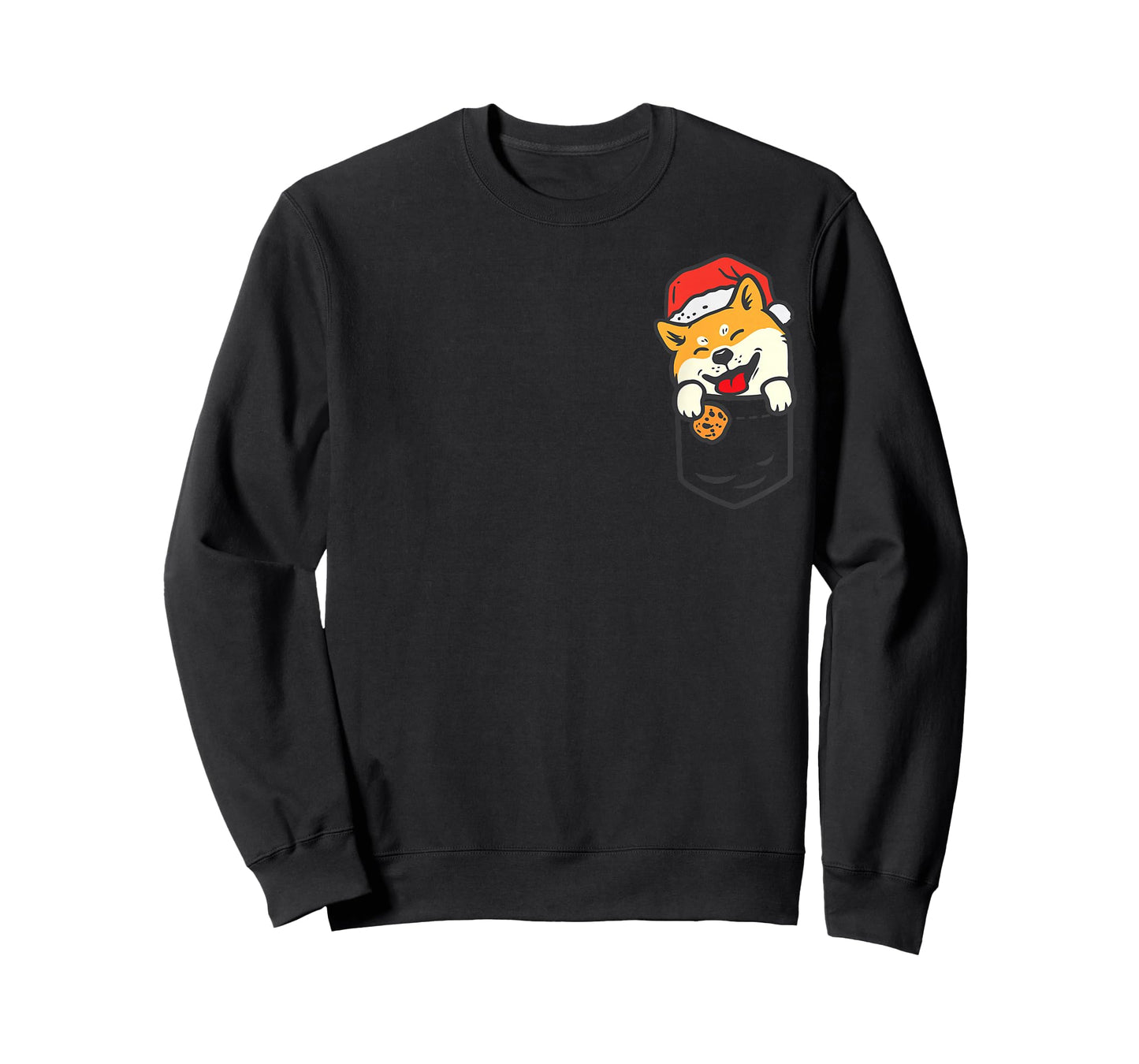 Pocket Shiba Inu Santa Cookie Cute Christmas Dog Owner PJ T-Shirt