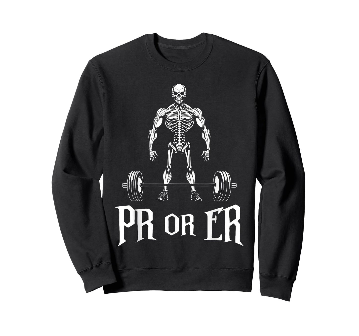 PR Or ER Funny Skeleton Weightlifting Gym Bodybuilding T-Shirt