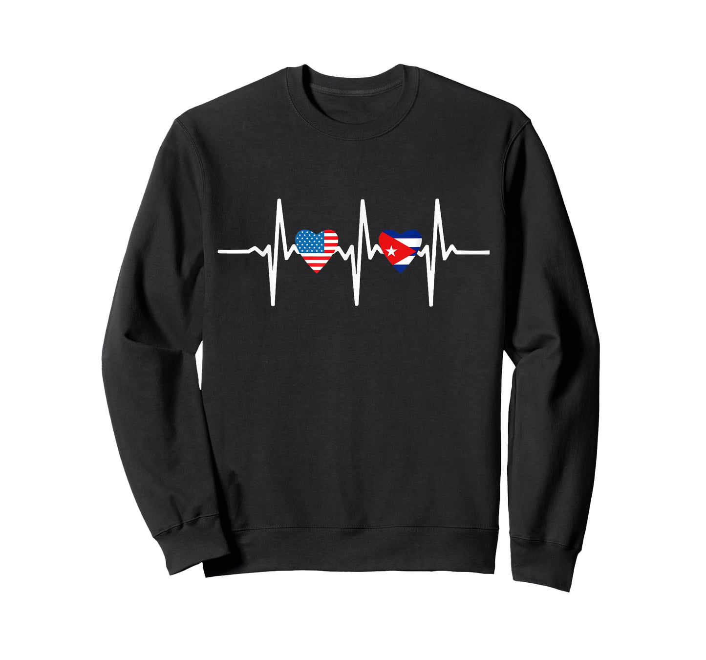 Half Cuban And American America Cuba Usa Flag Heart Love T-Shirt