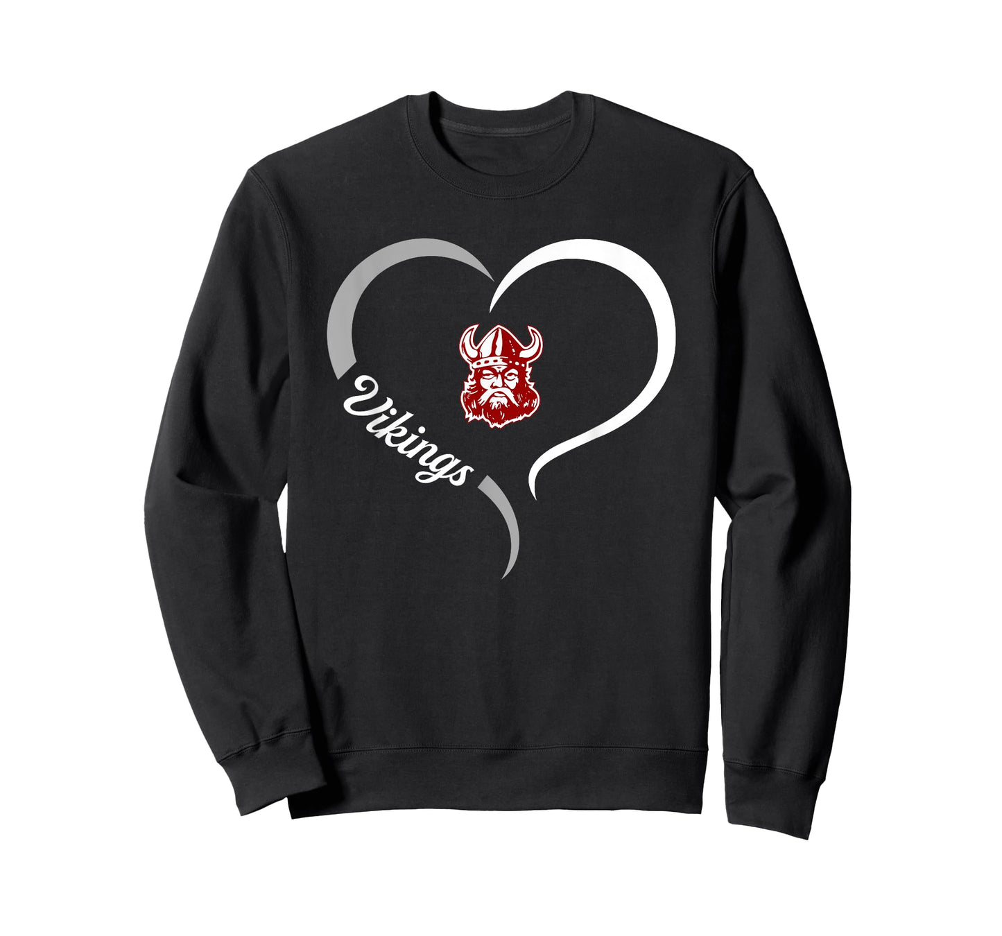 Lowndes Vikings Logo Half Heart Slogan HS T-Shirt