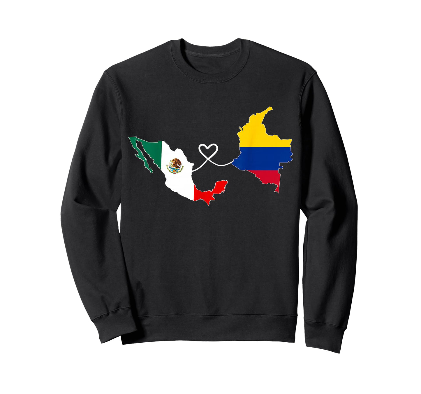 Half Colombian Half Mexican Flag Map DNA Mexico Colombia T-Shirt