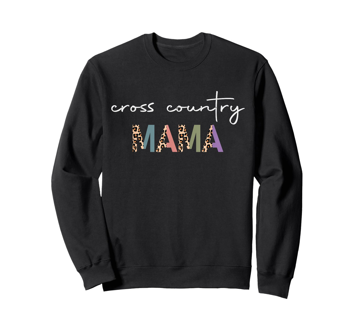 Cross Country Mama Women Gift - Funny Runner Mom Leopard T-Shirt