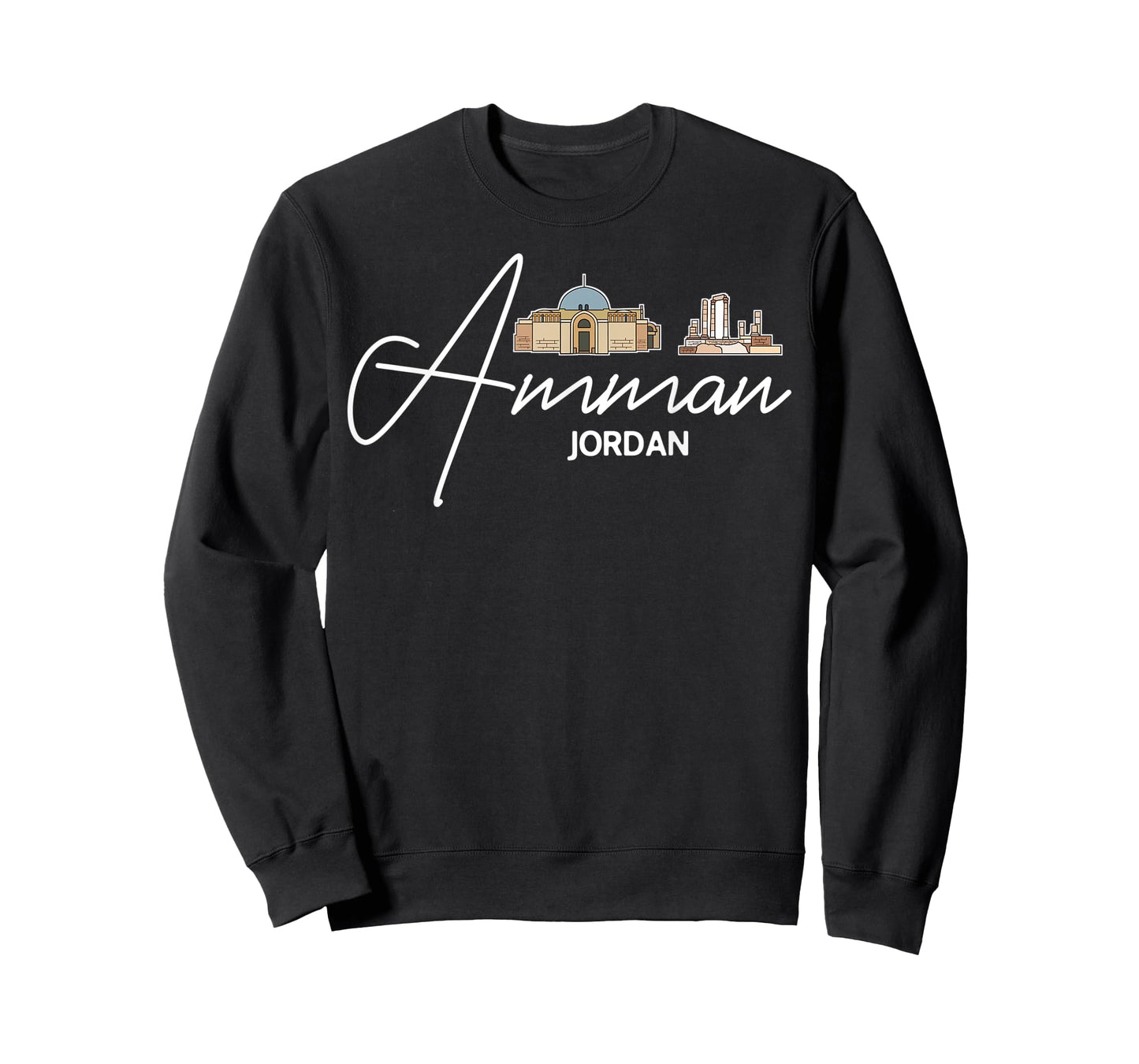 Amman Jordan City Skyline Map Travel T-Shirt
