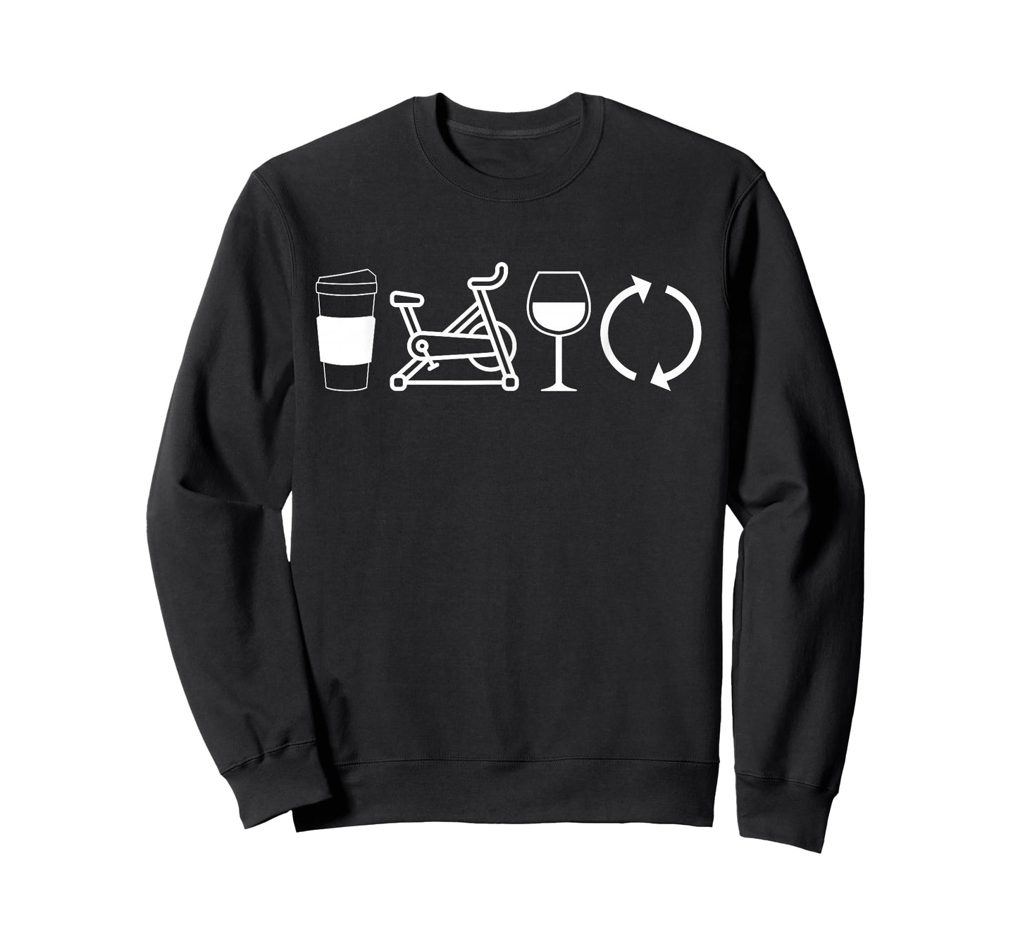 Coffee Spin Wine Repeat Funny Spinning Class Workout Gym T-Shirt
