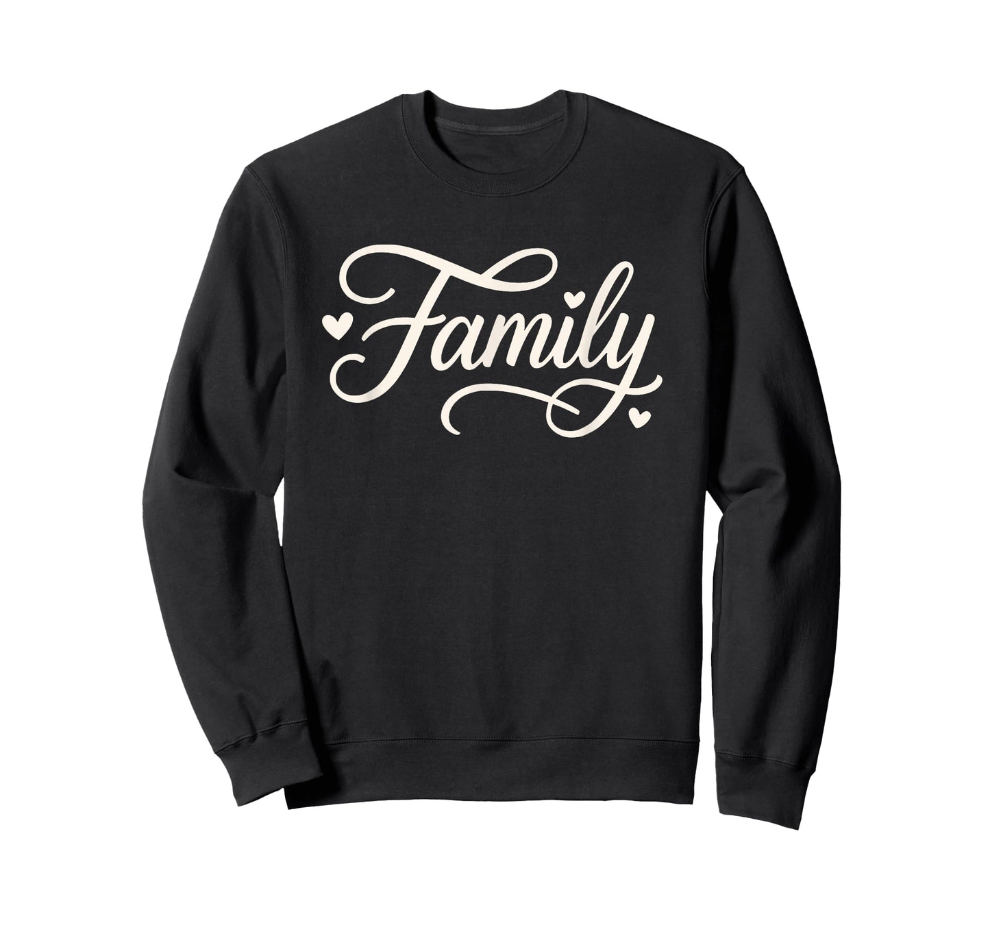 Family Love Heart Cute Script Calligraphy T-Shirt